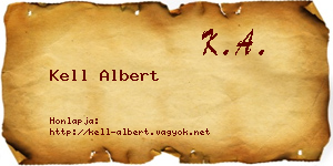 Kell Albert névjegykártya